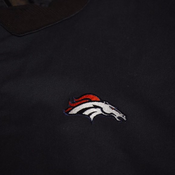 2022 NFL DENVER BRONCOS "DB WORKWEAR" WORKMAN JACKET MED HEAVY CANVAS BLUE - Picture 2 of 12